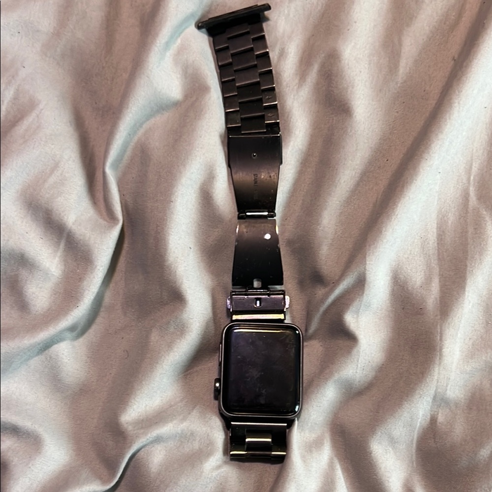 Apple Watch with Black Metal Band